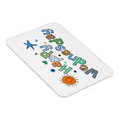 Kute Happy Woensdag Week Groet Tekstexpressie Magneet (Rechterzijde)