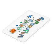 Kute Happy Woensdag Week Groet Tekstexpressie Magneet (Linkerzijde)