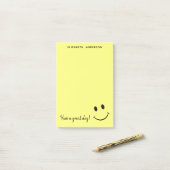 Kute Happy Yellow Face Personalized Post-it Notes (Op bureau)