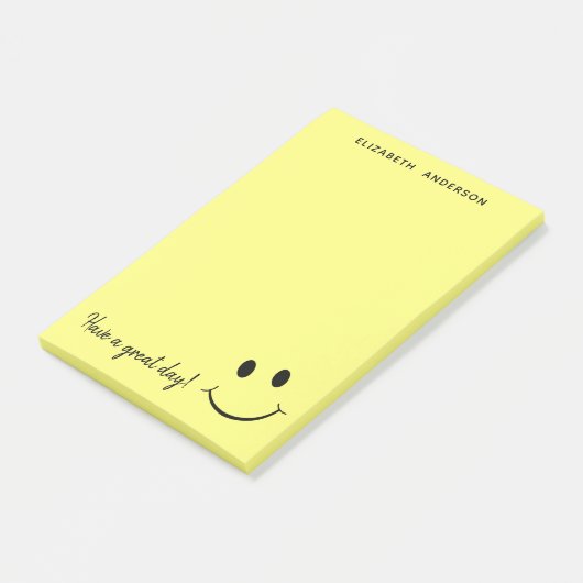 Kute Happy Yellow Face Personalized Post-it Notes (Schuin)