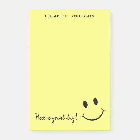 Kute Happy Yellow Face Personalized Post-it Notes (Voorkant)