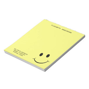 Kute Happy Yellow Face Persoonlijk adres Notitieblok