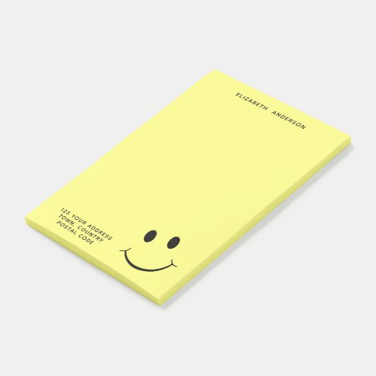 Kute Happy Yellow Face Persoonlijk adres Post-it® Notes (Schuin)