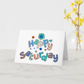 Kute Happy Zaterdag Week Greeting Text Expression Kaart (Gele Bloem)