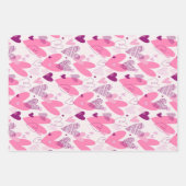 Kute hardewartpatroonroze blauwe Valentijnsdag Inpakpapier Vel (Voorkant 2)