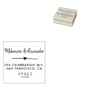 Kute hart- en handgeschreven namen retouradres rubberstempel (Gestempeld)
