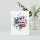 Kute hart en was in de Waterverf Briefkaart (Staand voorkant)