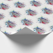 Kute hart en was in de Waterverf Cadeaupapier (Hoek)