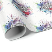 Kute hart en was in de Waterverf Cadeaupapier (Rol Hoek)