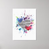Kute hart en was in de Waterverf Canvas Afdruk (Voorkant)