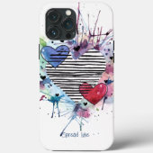 Kute hart en was in de Waterverf Case-Mate iPhone Case (Achterkant)