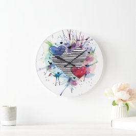 Kute hart en was in de Waterverf Grote Klok