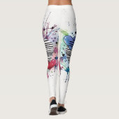 Kute hart en was in de Waterverf Leggings (Achterkant)