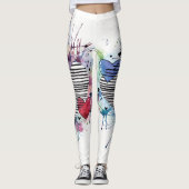 Kute hart en was in de Waterverf Leggings (Voorkant)
