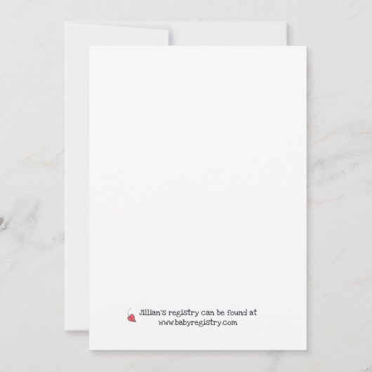 Kute hartbladeren en vogelnestBaby shower Kaart (Achterkant)