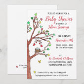 Kute hartbladeren en vogelnestBaby shower Kaart (Voorkant / Achterkant)