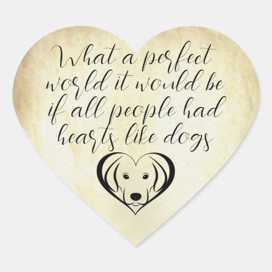Kute harten als Honden Perfect World Hart Sticker (Voorkant)