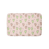 Kute harten en sterren patroon op roze badmat (Voorkant)