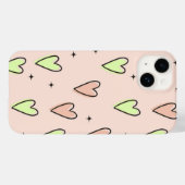 Kute harten en sterren patroon op roze Case-Mate iPhone case (Achterkant (horizontaal))