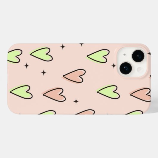 Kute harten en sterren patroon op roze Case-Mate iPhone case (Achterkant (horizontaal))