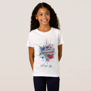 Kute harten en wassen in Waterverf T-shirt