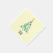 Kute harten kleurrijke moderne kerstboom servetten (Hoek)