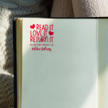 Kute harten lezen dat het geweldig is en het boek   zelfinktende stempel<br><div class="desc">Uit de bibliotheek van het zelf-inkt stempel met een schattig typografische ontwerp: lees dat het leuk vindt om het terug te geven. Lees het van het houden het terugkeert het boek bord zelf inkt zegel die met jouw naam in een gewaagd manuscript wordt gepersonaliseerd. Het eigenaardige zelf inkt dit boek...</div>
