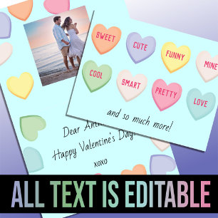 Kute harten snoep blauwe Valentijnsdag Feestdagen Kaart