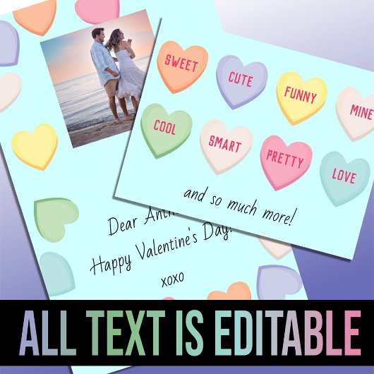 Kute harten snoep blauwe Valentijnsdag Feestdagen Kaart