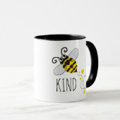 Kute harten zijn gele zwarte of aangepaste tekst mok (Voorkant rechts)