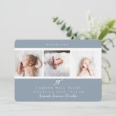 Kute hartfoto Strip geboorte aankondiging (Staand voorkant)