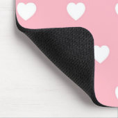 Kute harthart Valentijnse liefdesroze en witte har Muismat (Hoek)