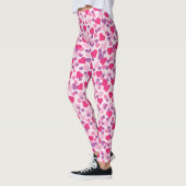 Kute hartpatroon - Roze harten Leggings (Links)