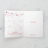 Kute Harts on Strings Happy Valentines Day Feestdagen Kaart (Binnen)