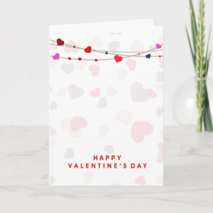 Kute Harts on Strings Happy Valentines Day Feestdagen Kaart