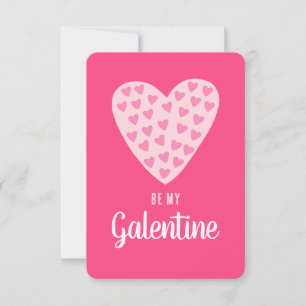 Kute hartslag "Be My Galentine", gepersonaliseerde Notitiekaartje