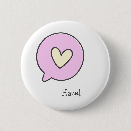 Kute hartslag - Gepersonaliseerde Kinder Button (Voorkant)