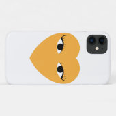 Kute hartslag met ogen op wit Case-Mate iPhone case (Achterkant (horizontaal))