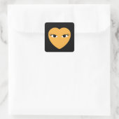 Kute hartslag met ronde oogklever vierkante sticker (Tas)