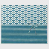 Kute hartstrepen en -boog cadeaupapier (Vlak)