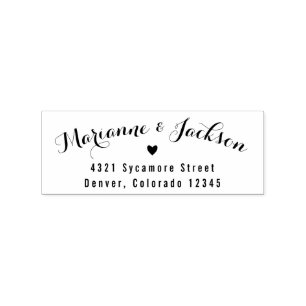 Kute Heart Custom Weddenschap Return Stamp Rubberstempel