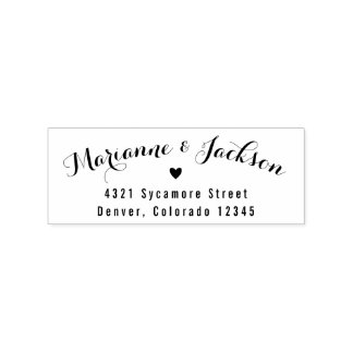 Kute Heart Custom Weddenschap Return Stamp Rubberstempel