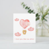 Kute Hearts Hot Air Ballon Valentijnse Kaart (Staand voorkant)