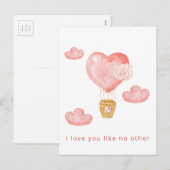 Kute Hearts Hot Air Ballon Valentijnse Kaart (Voorkant / Achterkant)