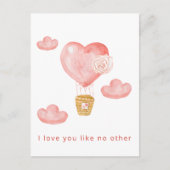 Kute Hearts Hot Air Ballon Valentijnse Kaart (Voorkant)