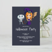 Kute heks in het Paars met zwarte kat en kamer Kaart (Staand voorkant)