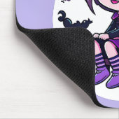 Kute heks met een zwarte kattenbak | muismat (Hoek)