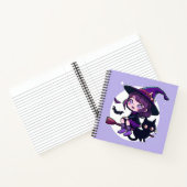 Kute heks met een zwarte kattenbak | notitieboek (Binnen)