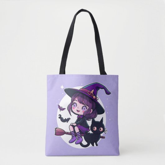 Kute heks met een zwarte kattenbak | tote bag (Voorkant)