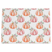 Kute Herfst Zacht Roze en Oranje pompoen Groot Cadeauzakje (Voorkant)